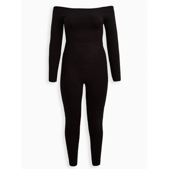 ๐ Premium Long Sleeve Catsuit Black Jumpsuit Outfit 2 2X 18 20 NWT Torrid New - Picture 5 of 6